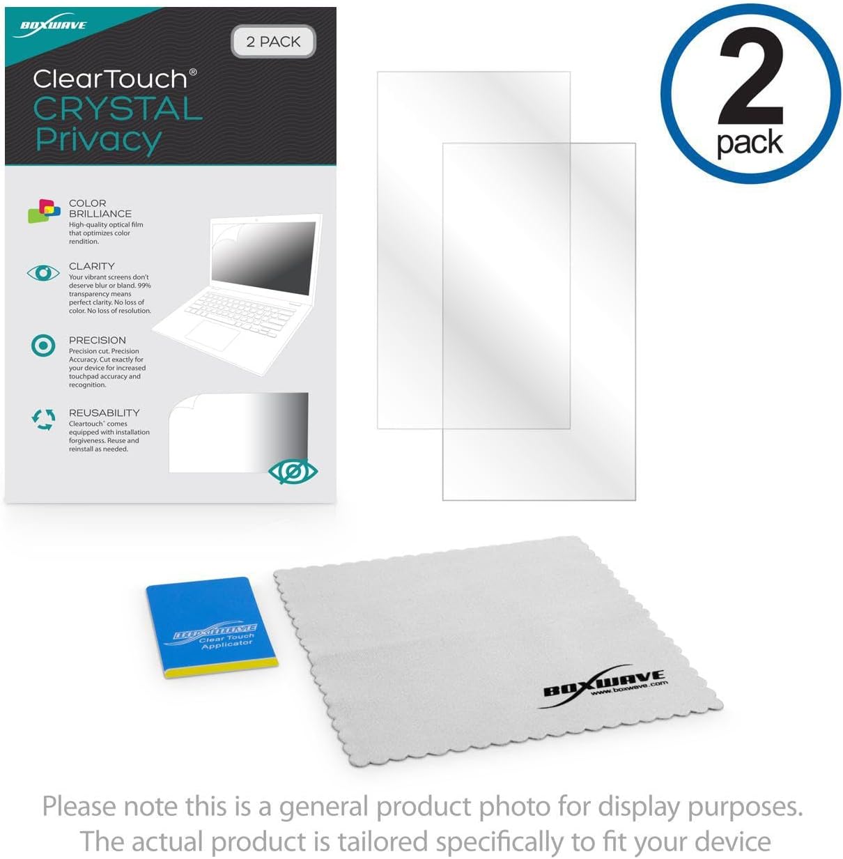 BoxWave Screen Protector Compatible With Eflyn R1-i88 Robomarket Smart Vending Machine - ClearTouch Crystal Privacy (2-Pack), Privacy Screen Protector Flexible Film Clear