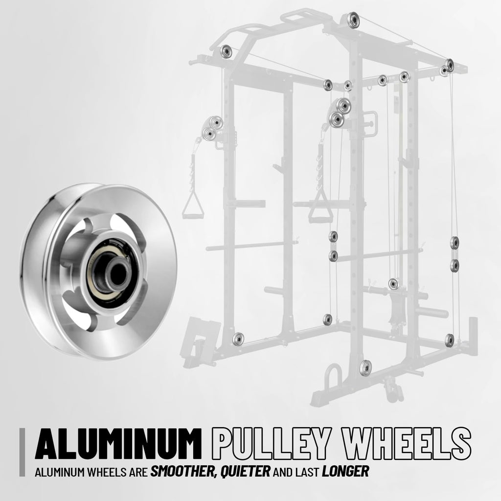 Mikolo Power Cage, Power Rack with Cable Crossover System, 1500LBS Squat Rack with LAT Pull Down System, Workout Cage with Pulley System for Fitness Home Gym