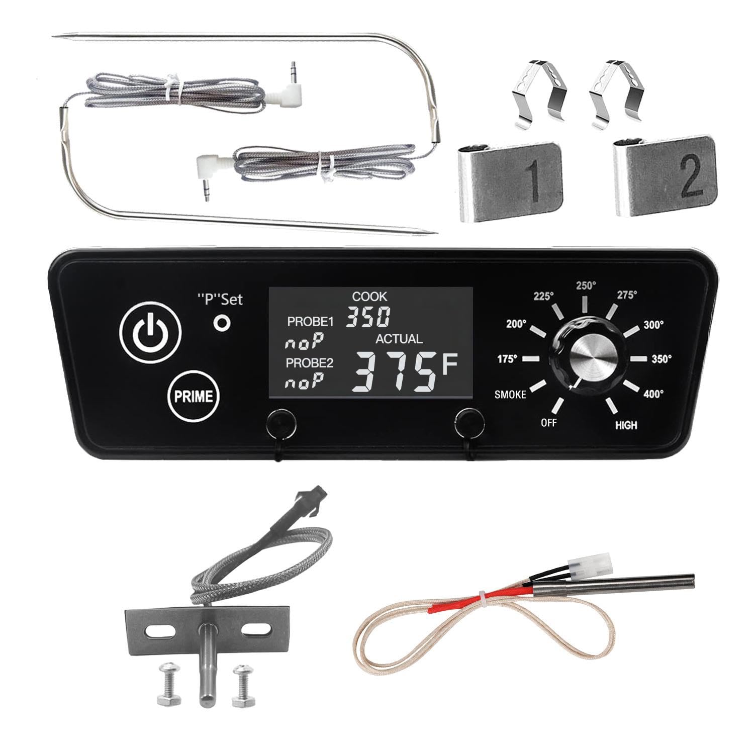 Digital W/LCD Display Control Board Thermostat Kit for Pit Boss Pellet Grill Smoker Austin XL, Replacement Parts Includes Meat Probes,Temp Sensor & Ignition Hot Rod