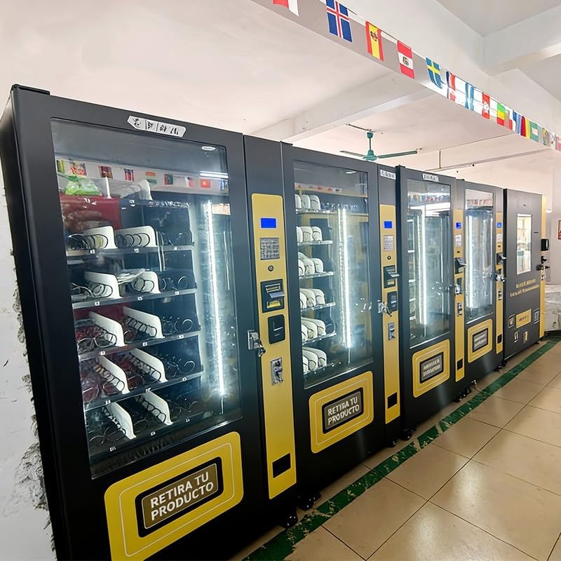 Commercial Combo Vending Machine for Sale, Refrigerated Snack Drink Vending Machine Beverage Dispenser with Card Reader Touch Screen for Airport Hospital School Office