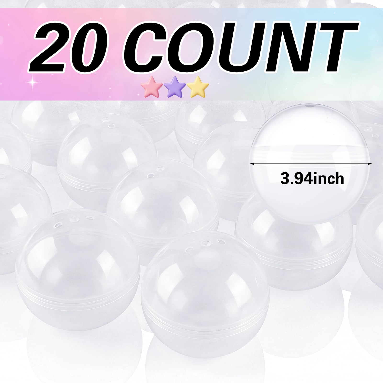 Sosation 150 Pcs 1.77 Inch Gumball Vending Machine Capsules Empty Round Plastic Containers for Prizes Party Favors (Stylish Color)