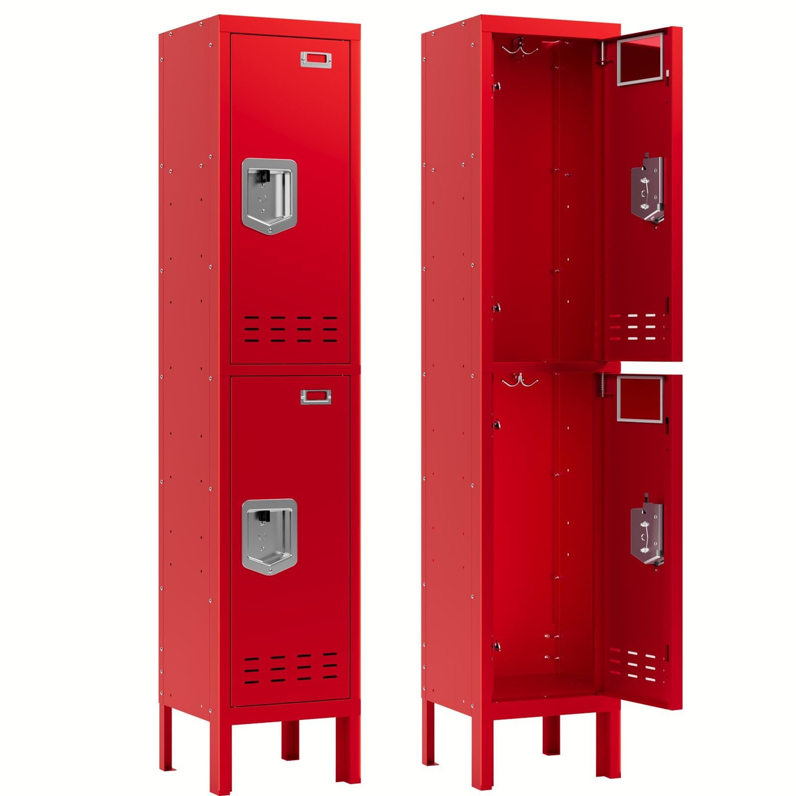 BUTISOW Metal Lockers - 66" Height Steel Lockers for Employees with 5 Door Storage Locker with Card Slot for Employees Gym School Home Office Garage - Assembly Required