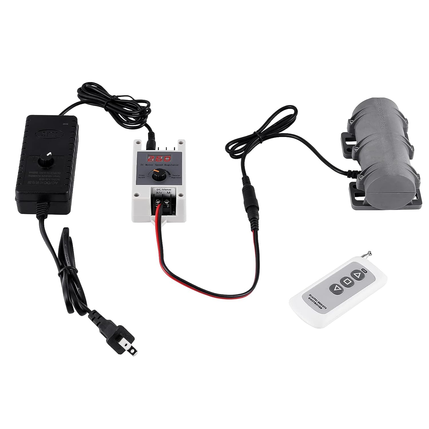 12V DC Motor 3800rpm Strong Vibration Industry Mini Vibration Motor with Sturdy Plastic Shell Rotary Speed Vibrating Motor for Massage Bed Chair Medical Instruments (12V Motor+Power)
