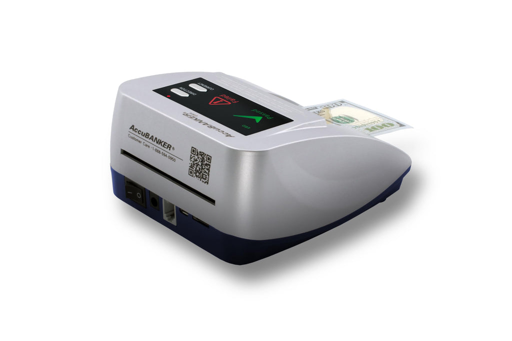 AccuBANKER D470 Quadscan 4-Way Orientation Counterfeit Bill Detector with UV, MG, IR, WM, Image, Length, Spectrum 7-Point Counterfeit Detection Methods - Optional Battery for Portable Use (No Battery)