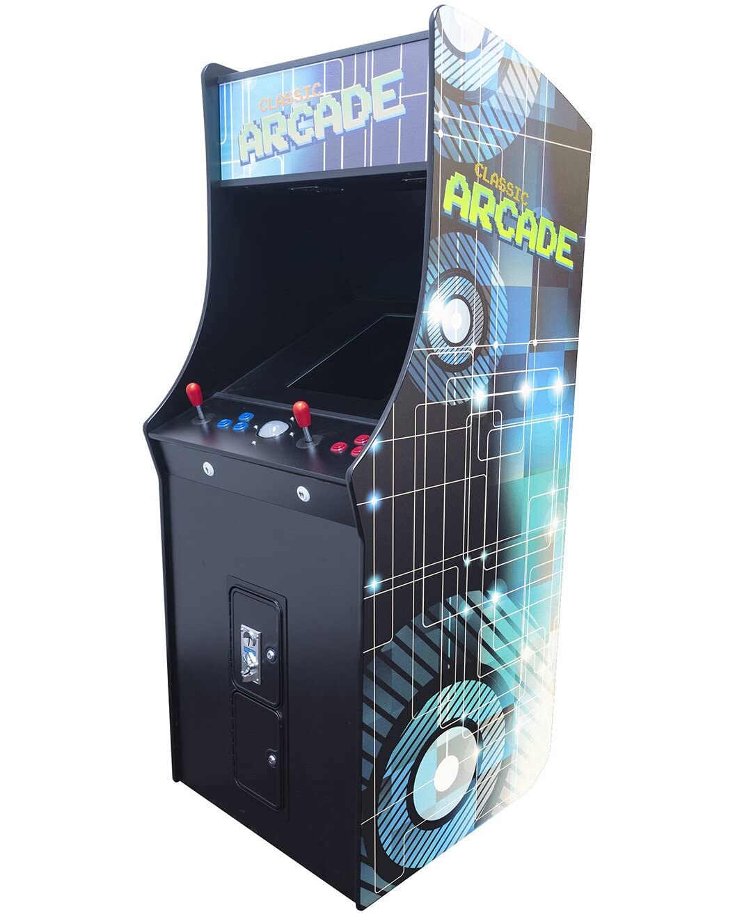 Creative Arcades Full Size Stand-Up Commercial Grade Arcade Machine | 412 Games | 22" LCD Screen | 1 Sanwa Joystick | Trackball | 2 Stools Included | 3 Year Warranty