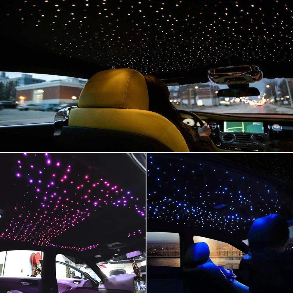 AKEPO Shooting Star+Twinkle Fiber Optic Lights Kit, Car Home Use Meteor APP Control Music Activated Star Ceiling Sky Light, RGBW Light Engine+Mixed Diameter Fibers 460pcs of 9.8ft/3m+Remote
