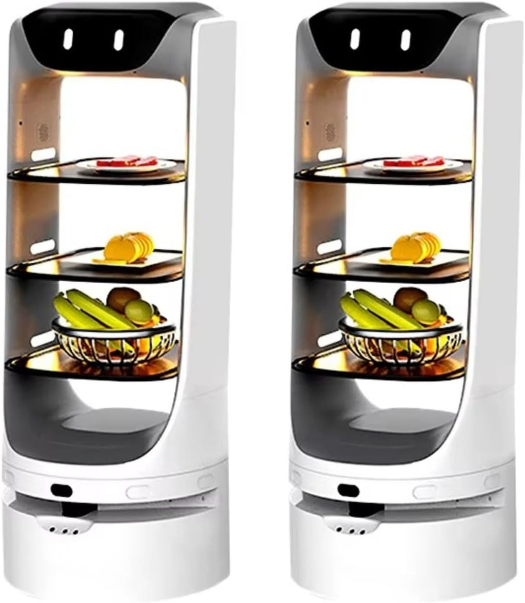 Food Delivery Robot for Restaurants & Hotels – Smart Waiter Robot, Autonomous Indoor Navigation, Large Tray Capacity, Self-Charging, Automatic Obstacle Avoidance, Multi-Coordination