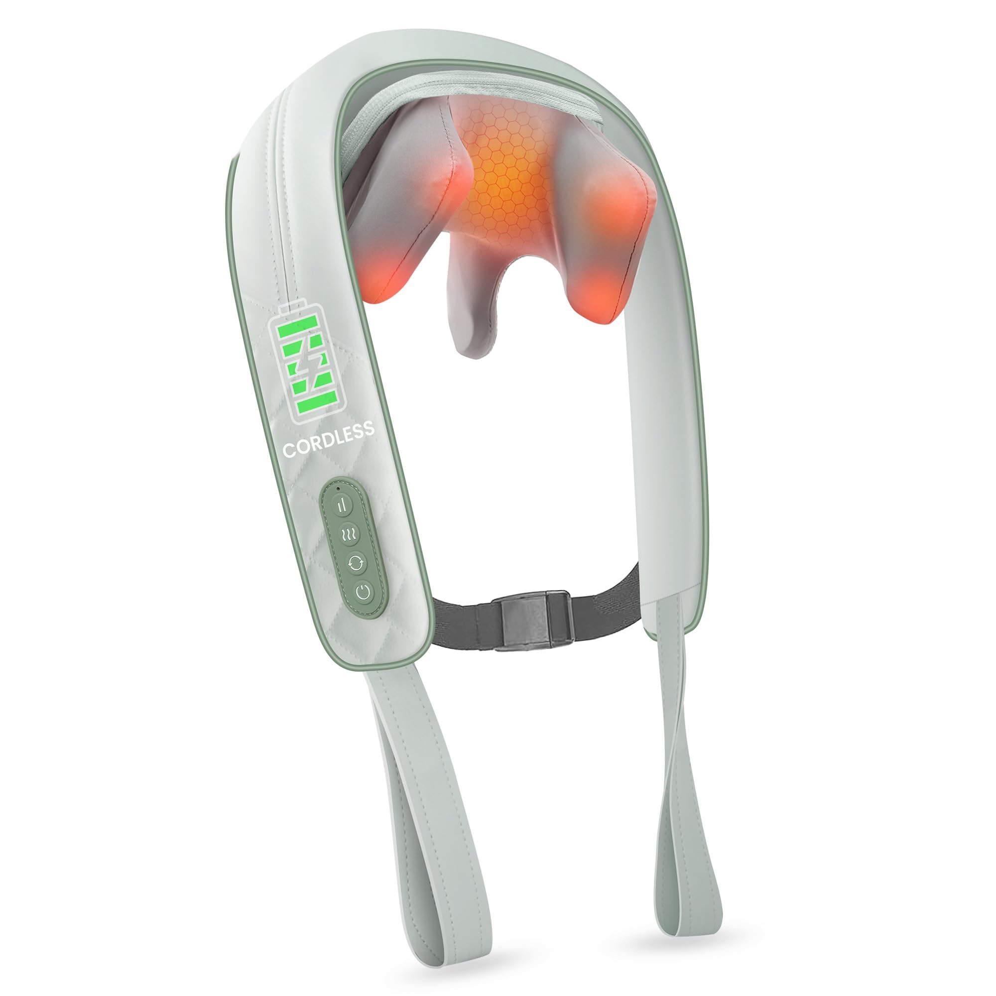 Snailax Cordless Neck Massager with Heat for Pain Relief Deep Tissue, 4D Kneading,Rechargeable Shiatsu Back Neck Massager for Neck, Shoulders Back，Gift for Father