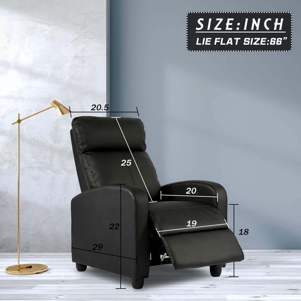 BestMassage | Recliner Chair | with 2 Point Massage Function | Pu Brown | with Lumbar Support, Adjustable Push Back, Footrest & Padded Seat | Easy Assembly | for Living Room, Home Theatre