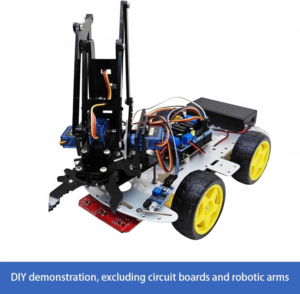 DIY Robot Smart Car Metal Chassis Kit 4WD Car Arduino Programming Kit with TT Motor Speed Encoder Learn Arduino/Microbit/Raspberry Pi for Adult Age 15+ (Unassembled)