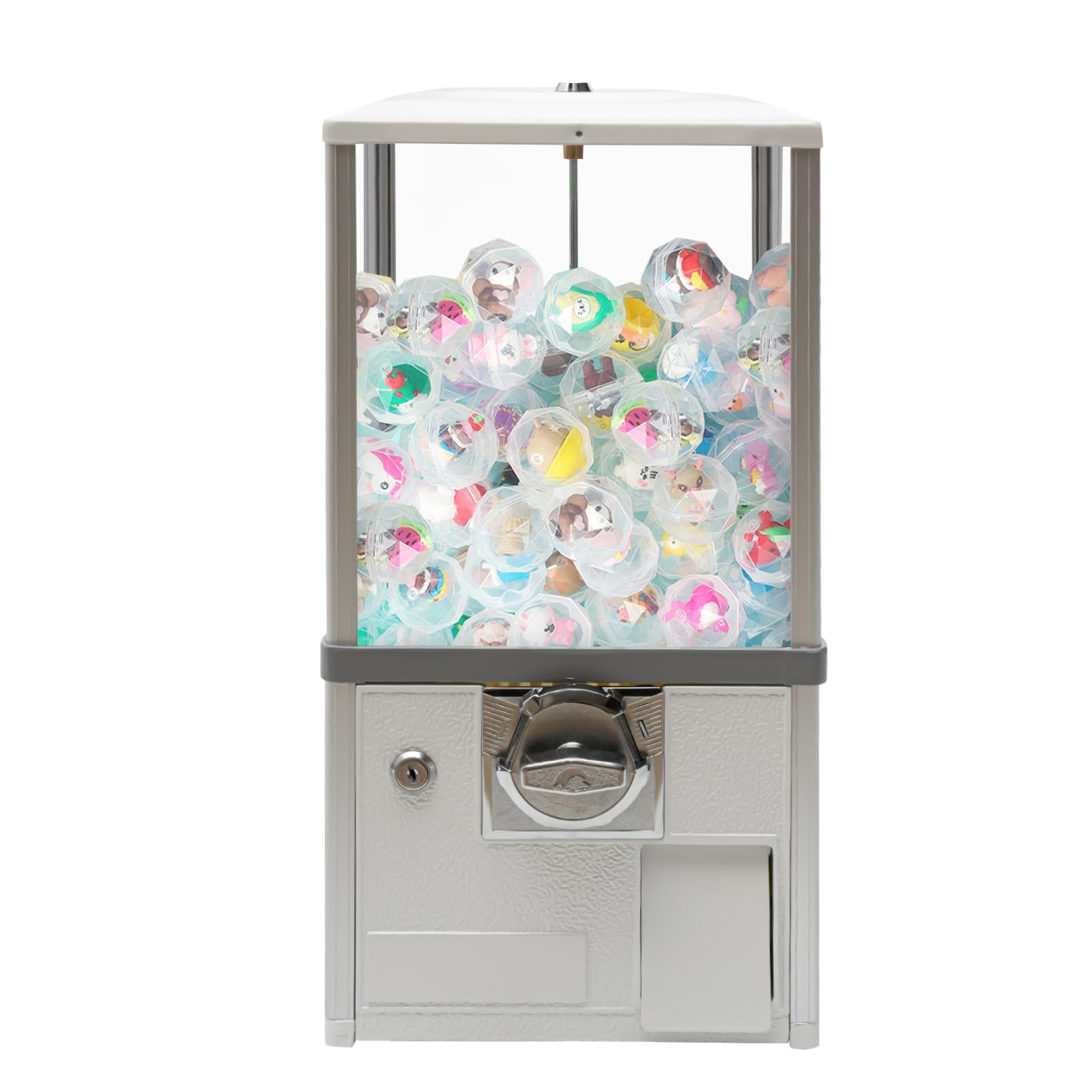 4X 25 Cents Coin Operated Vending Machine, 200pcs 1.77in Toy Capsule Vending Machine Commercial Twister Ball Dispenser 21in Height Rectangle Bubble Gum Machine for Retail Store, Supermarket