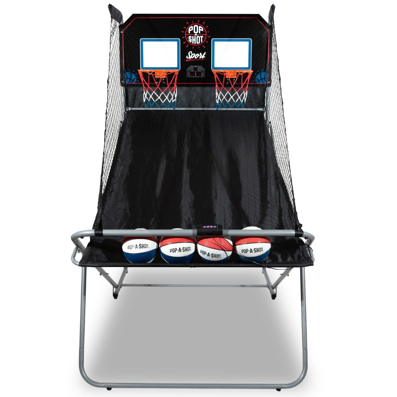 Pop-A-Shot - Dual Shot Sport | Arcade Basketball Game for Home | Paddle Scoring Hoop, 10 Game Modes, 4 Balls | Foldable for Easy Storage | Fun for All Players