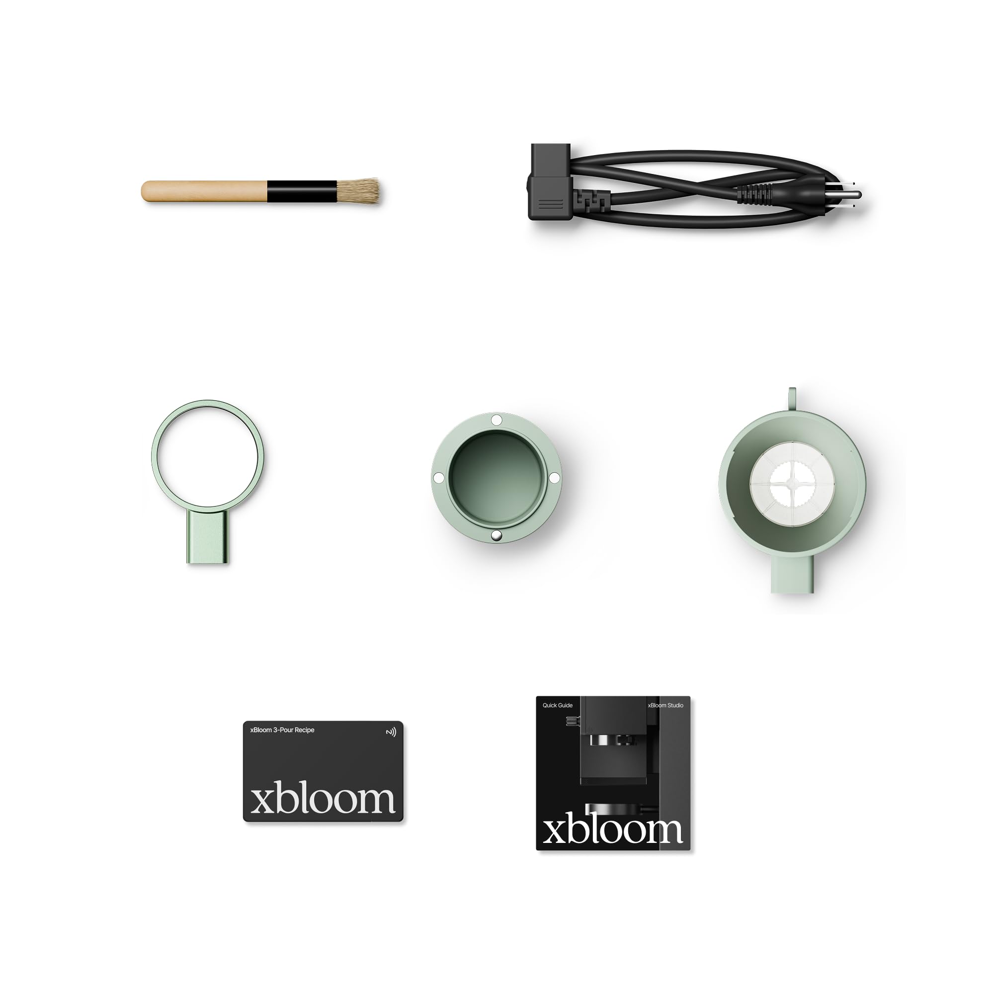 xBloom Studio Coffee Machine – Drip Coffee Maker with Built-in Grinder and Scale, 3 Automation Levels, App Connected Pour Over Coffee Maker for Specialty Coffee Lovers, Sage Green x Gold