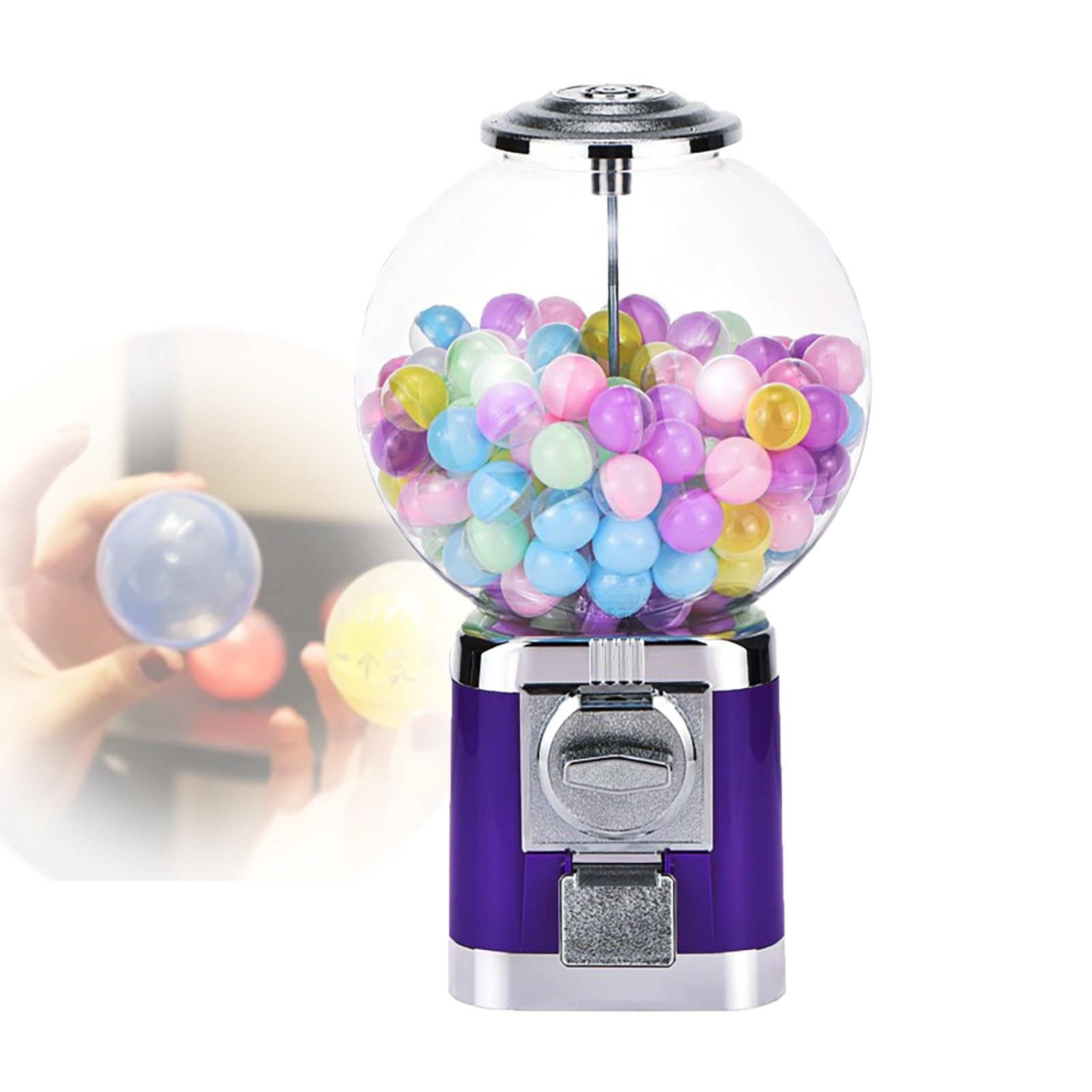 18.1inch Height Candy Gumball Vending Machine, Gumball Automatic Machine, Toy Capsule Dispenser Machine，Claw Machine for Kids Perfect for Birthdays(Pink)