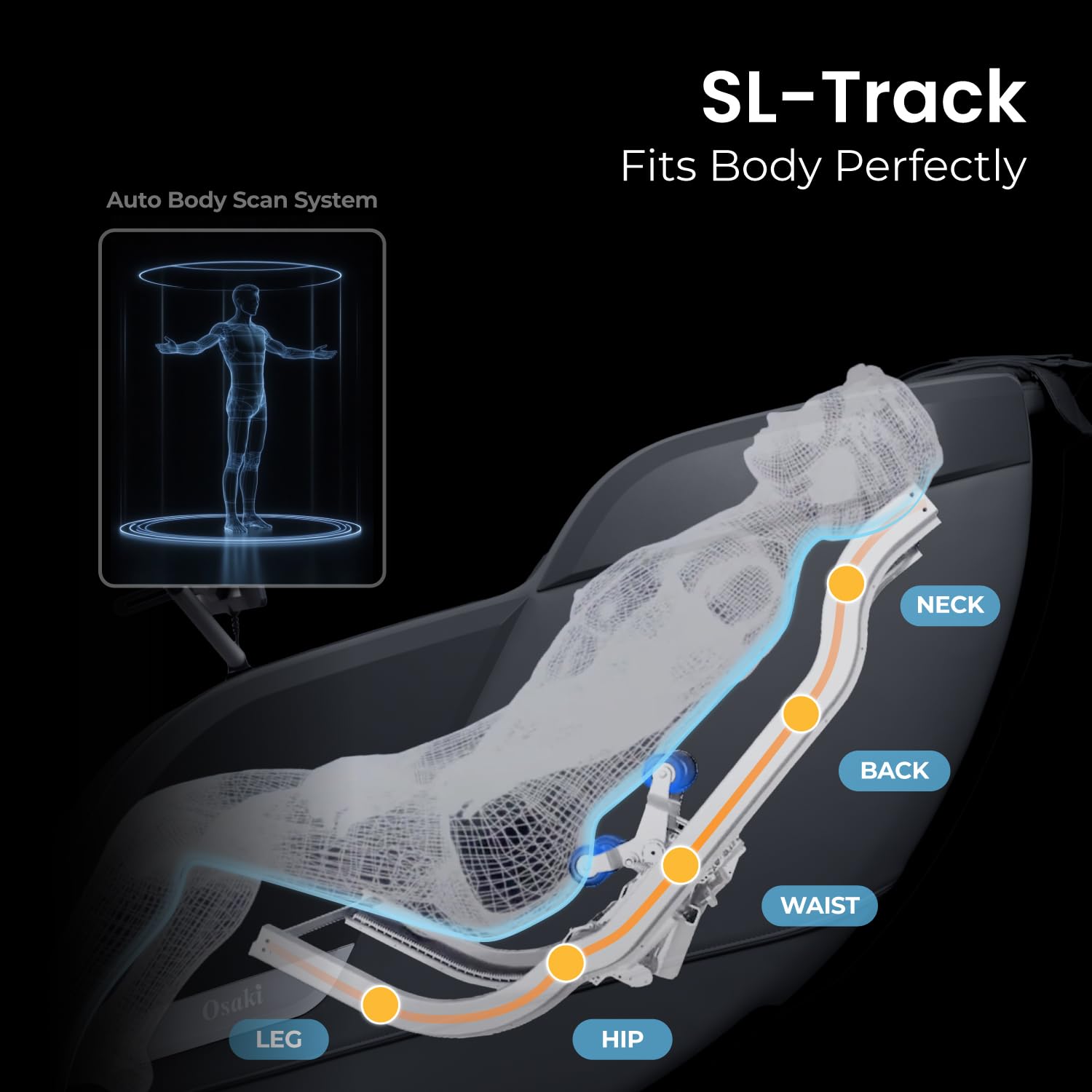 Osaki Vibe 4D l 4D Massage Mechanism l Automatic Body Scan l Deep Calf-Kneading l Space-Saving Technology l 3-Stage Zero Gravity l 32-Cell Full Body Air Massage (Black)