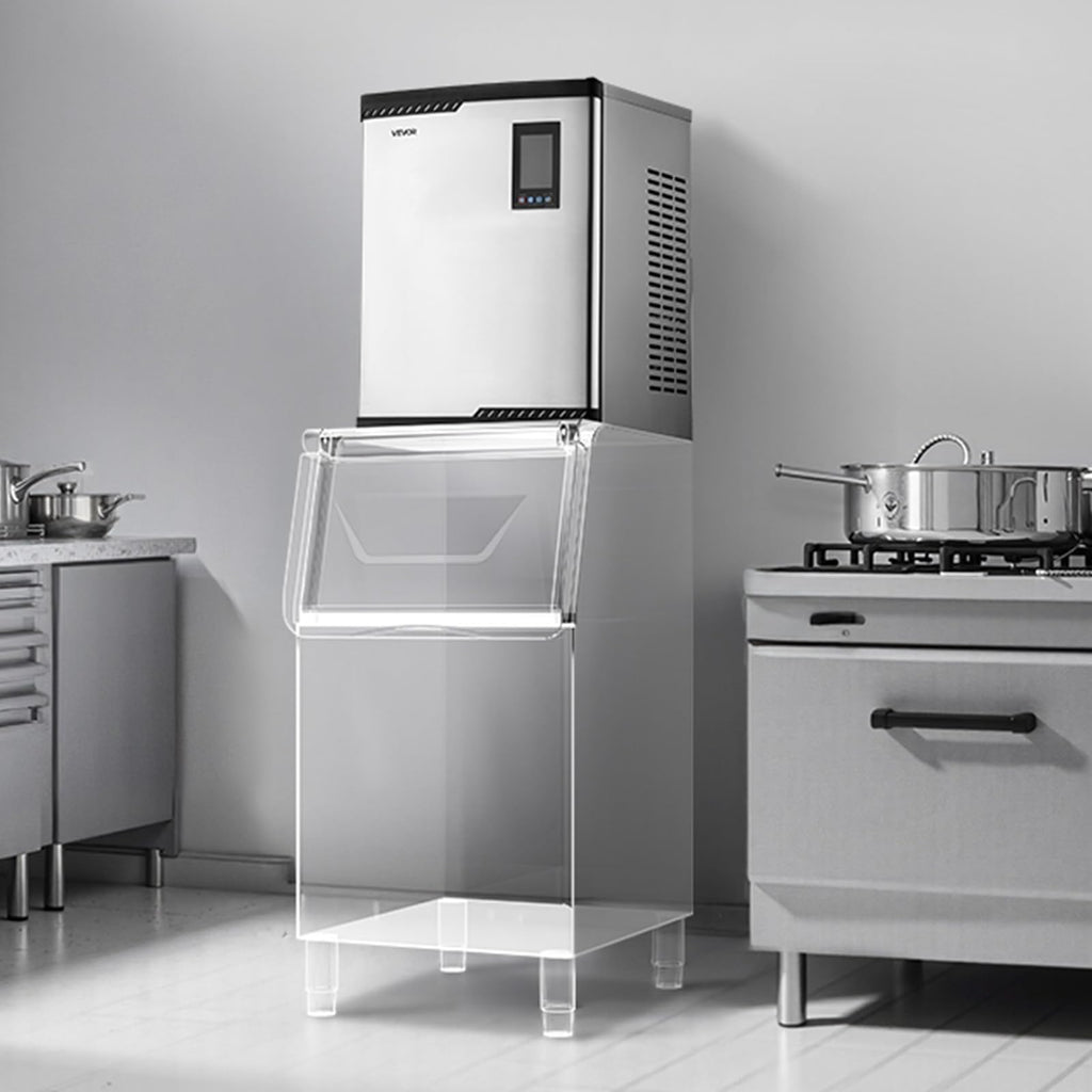 VEVOR Commercial Ice Maker Machine - Head, 300 Lbs/Day Stainless Steel Ice Machine with Scheduled Ice-Making, Self-Cleaning, Adjustable Thickness, Ideal for Restaurant Bar Cafe Hotel - Head Only