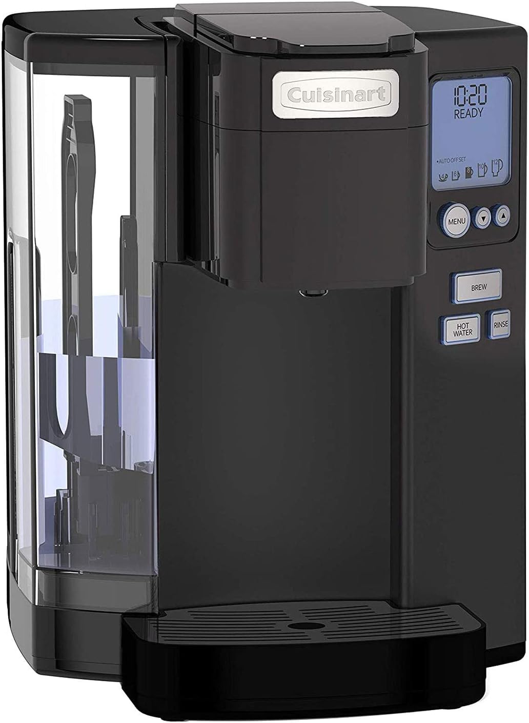 Cuisinart Coffee Maker, Single Serve 72-Ounce Reservoir Pod Coffee Machine, Programmable Brewing & Hot Water Dispenser, 5 Cup-Size Settings, Stainless Steel, SS-10P1, Silver