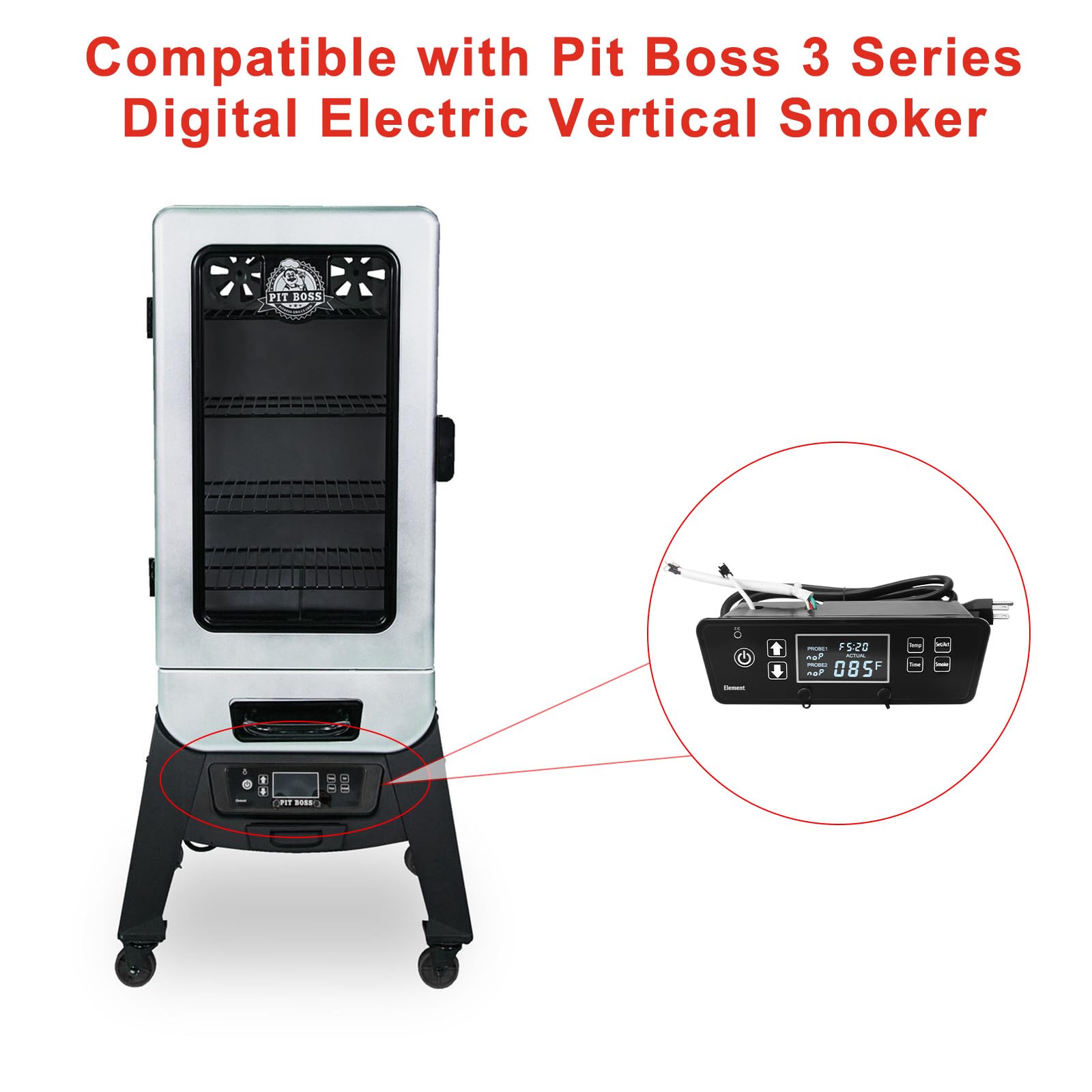 Digital Thermostat Control Board Replacement Parts Compatible with Pit Boss 2 Series Digital Electric Vertical Smoker for Pit Boss PBV2D1 Controller