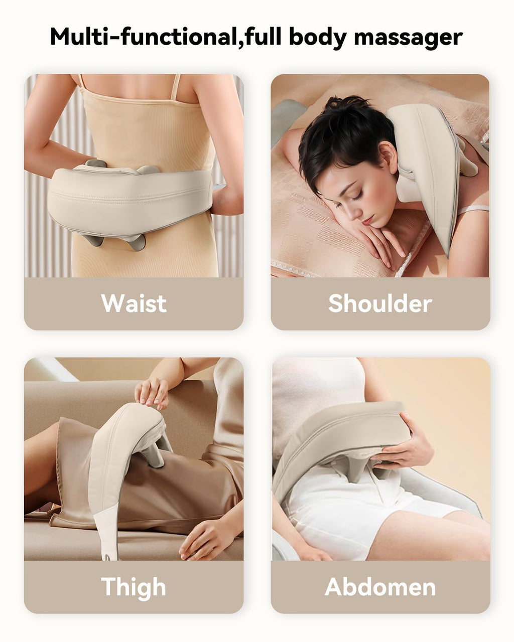 Snailax Cordless Neck Massager with Heat for Pain Relief Deep Tissue, 4D Kneading,Rechargeable Shiatsu Back Neck Massager for Neck, Shoulders Back，Gift for Father