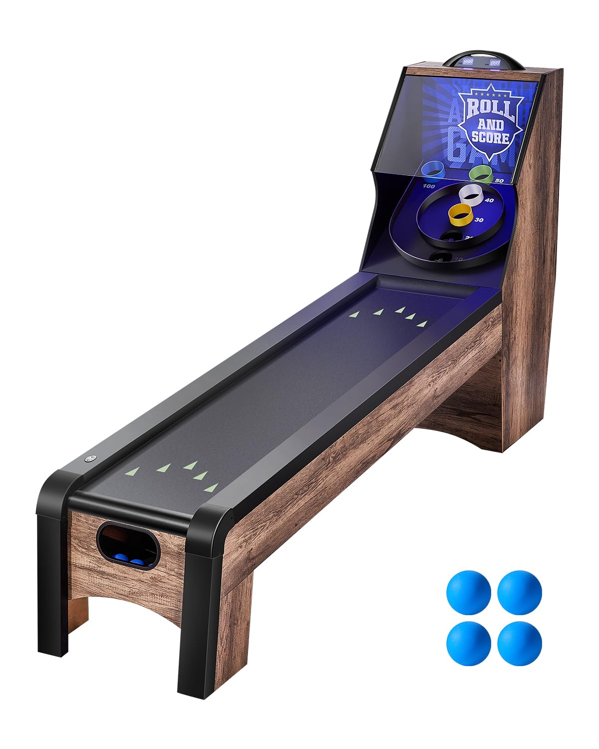 VEVOR Roll and Score Classic Arcade GameTable, Sky Ball Table Machine, LED ElectronicScorer & Track Lighting, Sound, Automatic BallReturn, Home Recreation Game Room