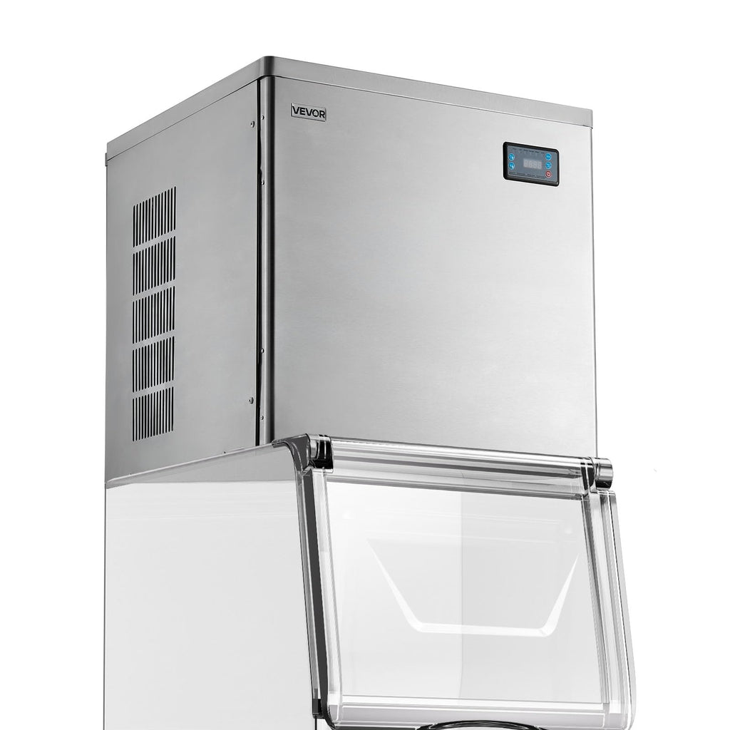 VEVOR Commercial Ice Maker Machine - Head, 300 Lbs/Day Stainless Steel Ice Machine with Scheduled Ice-Making, Self-Cleaning, Adjustable Thickness, Ideal for Restaurant Bar Cafe Hotel - Head Only
