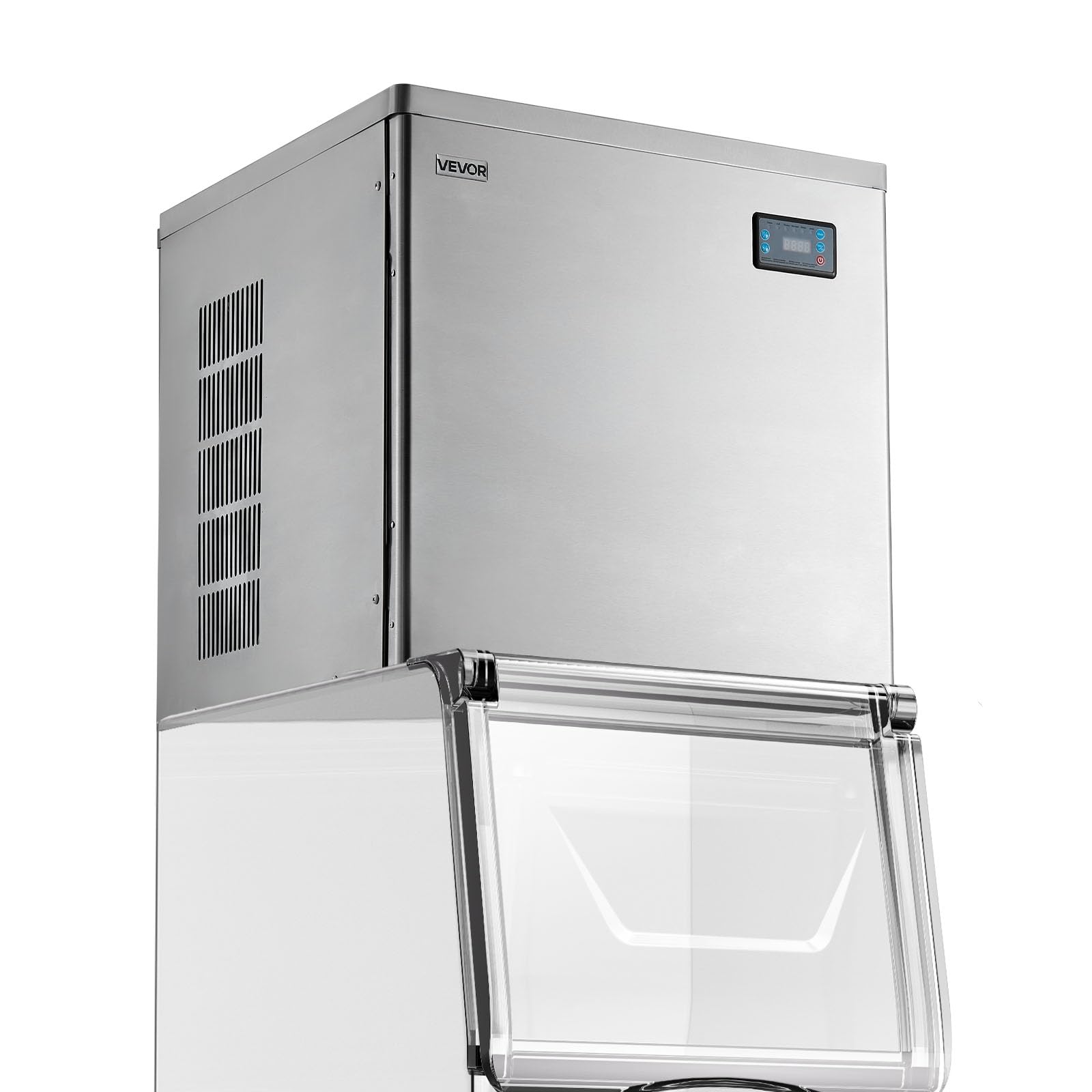 VEVOR Commercial Ice Maker Machine - Head, 300 Lbs/Day Stainless Steel Ice Machine with Scheduled Ice-Making, Self-Cleaning, Adjustable Thickness, Ideal for Restaurant Bar Cafe Hotel - Head Only
