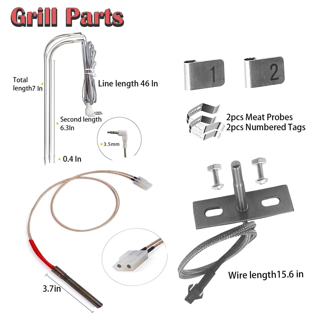 Digital W/LCD Display Control Board Thermostat Kit for Pit Boss Pellet Grill Smoker Austin XL, Replacement Parts Includes Meat Probes,Temp Sensor & Ignition Hot Rod