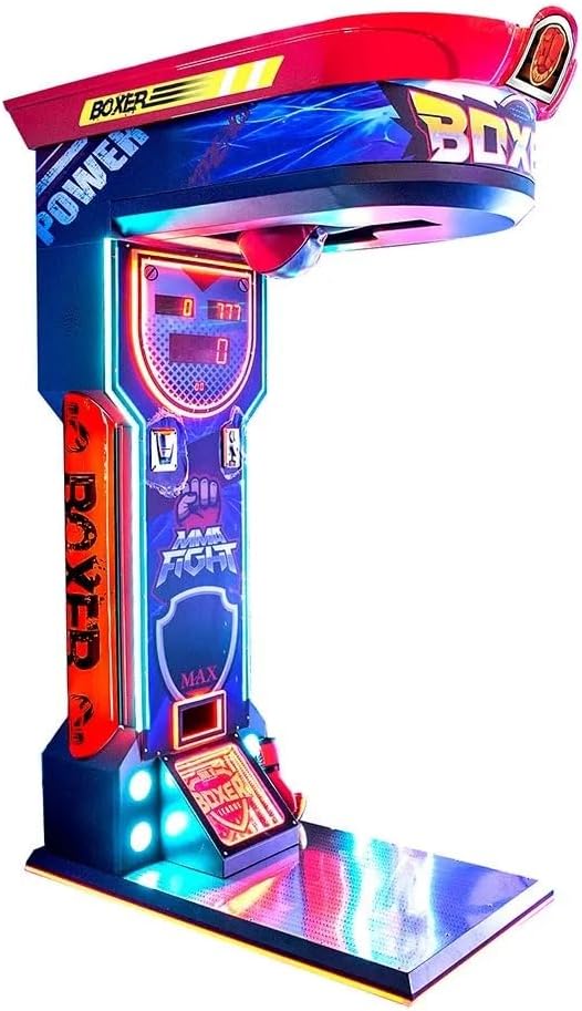CREATIVE ARCADES MMA Fight Boxer Heavy Hit Arena – Coin Operated Boxing Arcade Machine with Neon Lights | Commercial Punching Arcade Game for Amusement Centers, Bars, FECs & Entertainment Venues