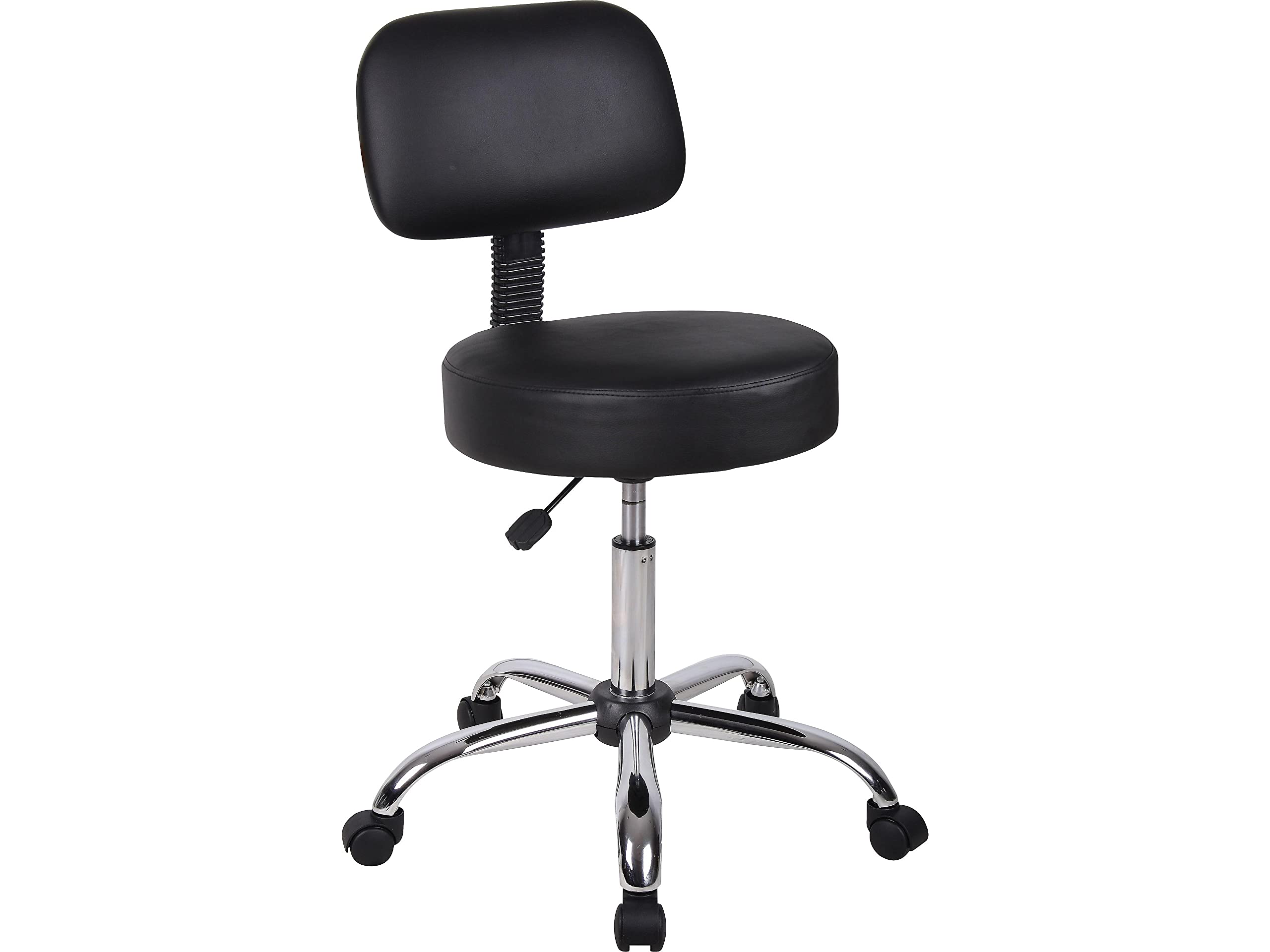 Boss Office Products Antimicrobial Vinyl Medical Spa Stool in Black