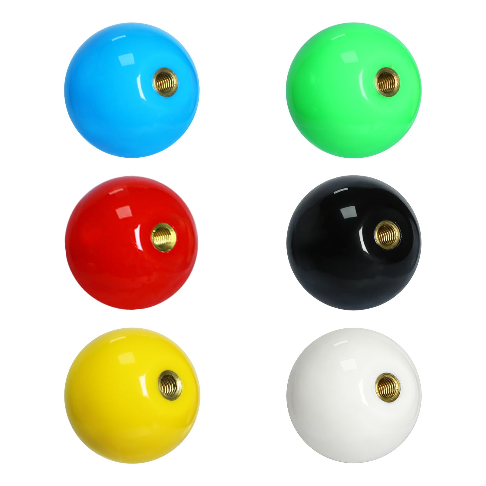 Gallipower 4Pcs Joystick Head,Arcade Joystick Ball Top Handle Rocker Round Head,Arcade Kit DIY Replacement Parts(Blue,Green,Red,Yellow)