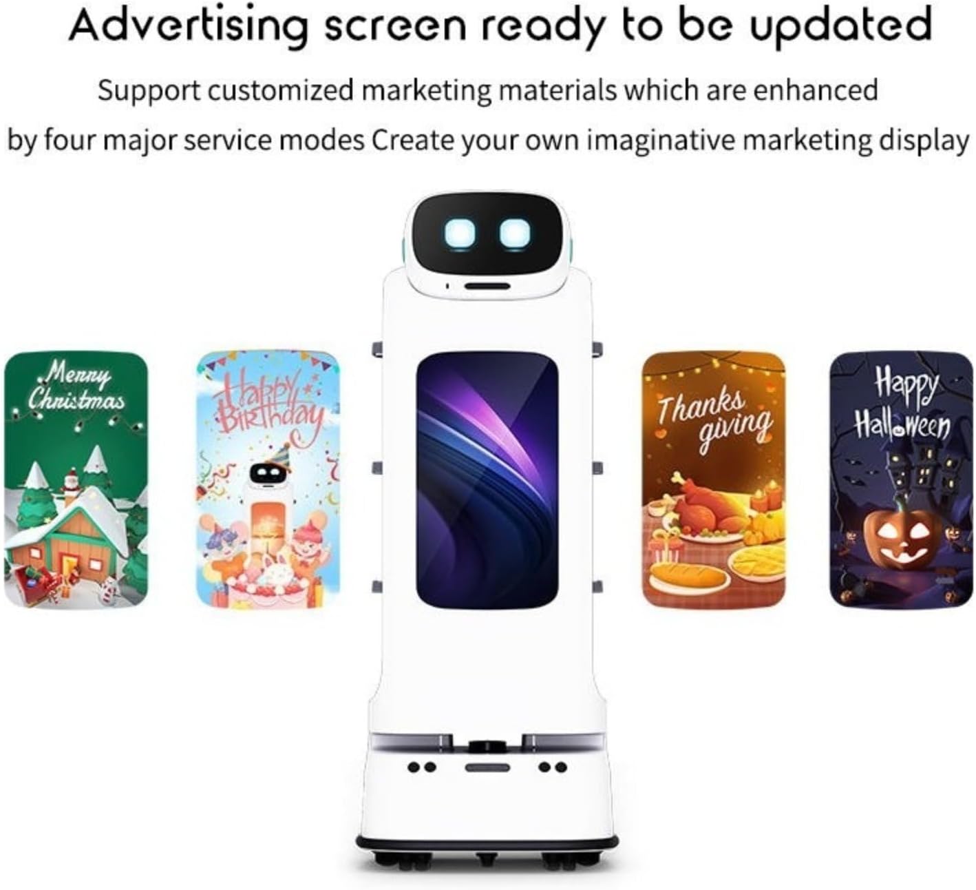 Food Delivery Robot Cart with 3D Obstacle Avoidance, Visual & Laser SLAM Navigation, Multi-Robot Dispatch, Optimal Path Planning, Long Battery Life for Hotel Restaurant