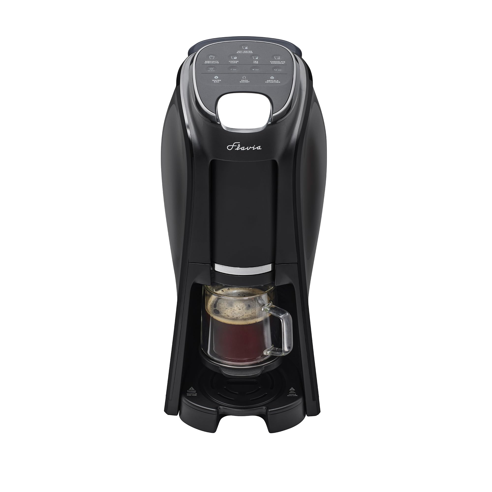 Flavia Aroma Brewer Bundle with 84 Freshpacks and 1 Merchandiser - Coffee Machine, Makes Coffee, Lattes, Tea, and other Hot or Iced Beverages, Multiple Brew Sizes, Black, Works ONLY with Freshpacks
