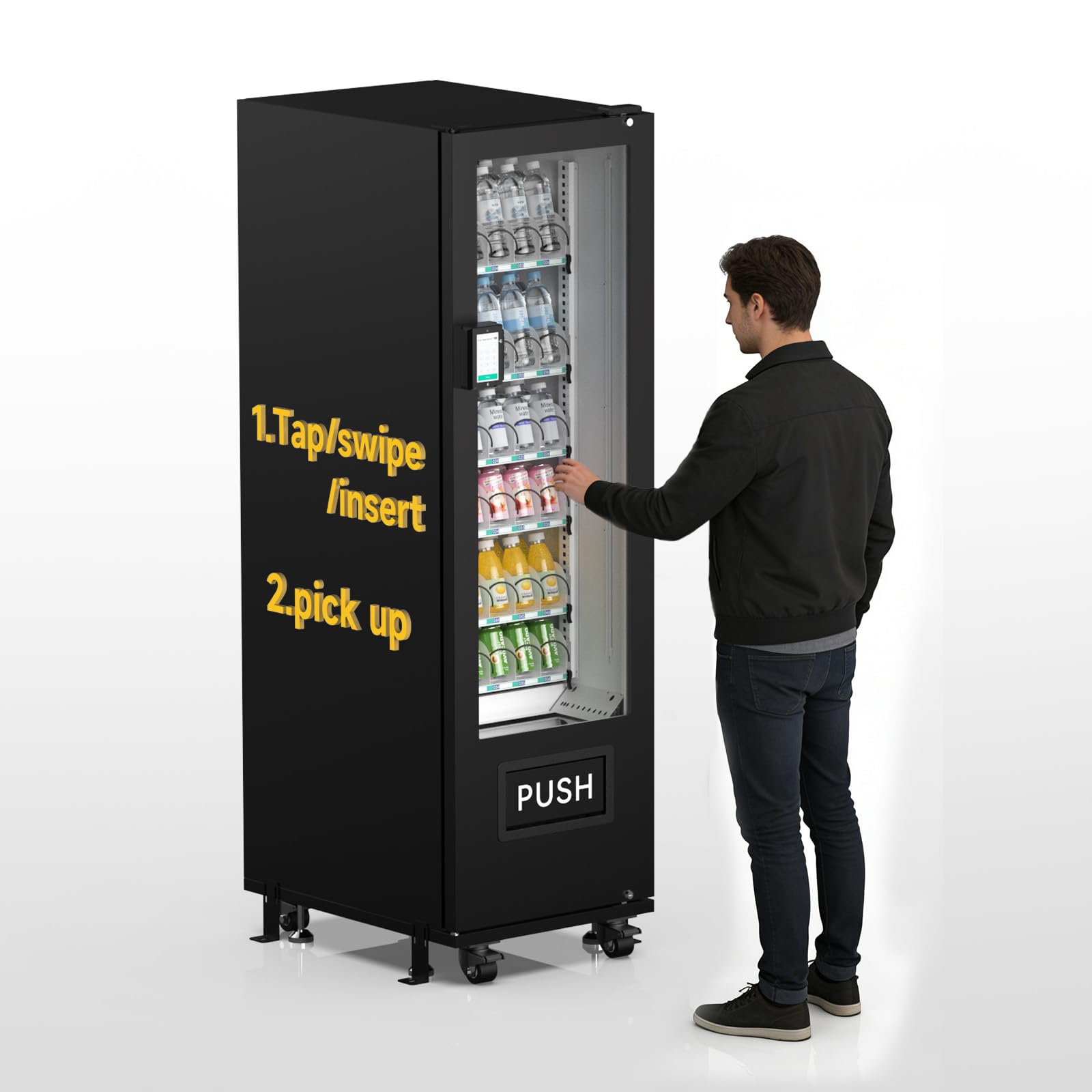Commercial Vending Machine, Vending Machine Snacks and Drinks Combo with Credit Card & NFC Cashless Payment, Snack Drink Vending Machine for Offices Malls Schools, Wide Variety Easy Operation