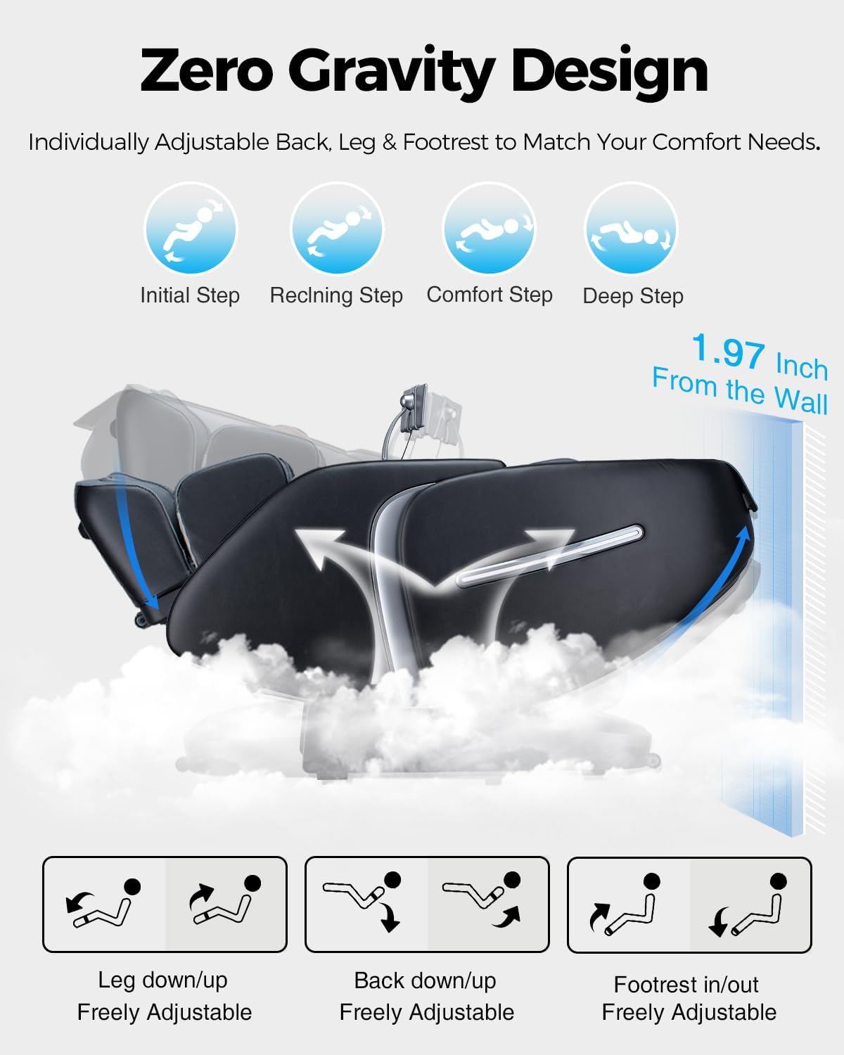4D Massage Chair Full Body Zero Gravity Shiatsu Messager Chair-SL Track AI APP Body Scanning Heating Back Foot Recliner-Massaging Chairs for Office Home