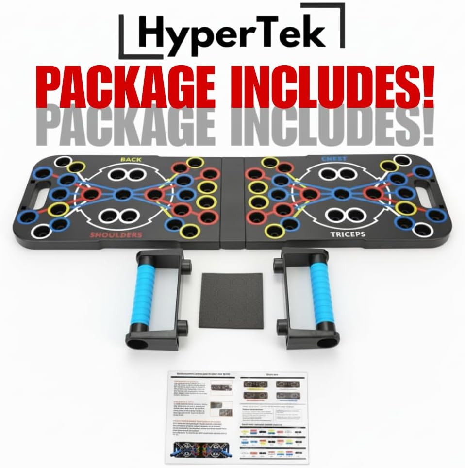 Hybertek 27 in 1 Pro Push Up Board | Multi Functional Foldable Push Up Stand for Strength Training, Fat Burning & Full Body Workout at Home | Muscle Training Push Up Bar Board for Men & Woman Fitness