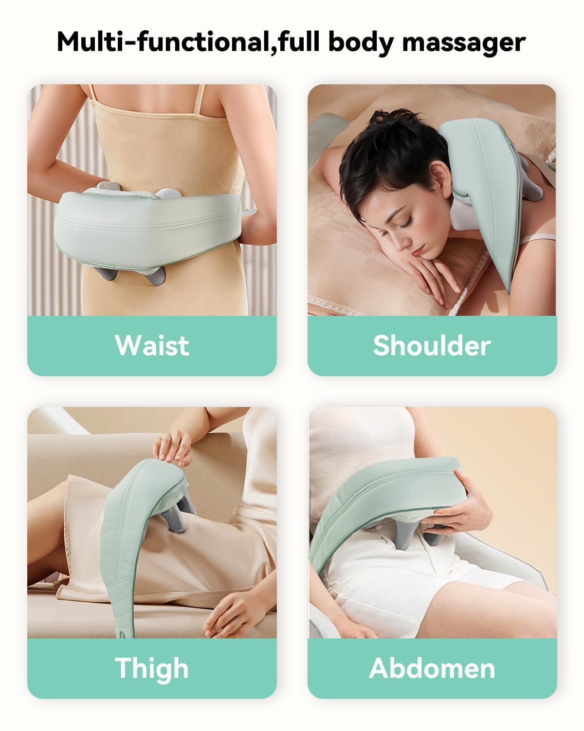 Snailax Cordless Neck Massager with Heat for Pain Relief Deep Tissue, 4D Kneading,Rechargeable Shiatsu Back Neck Massager for Neck, Shoulders Back，Gift for Father