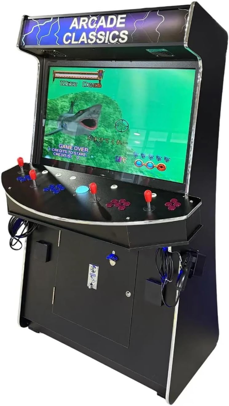 Top Us Video Arcades 4 Player Games 6200 Games 43 inch Screen Black Full Size Commercial Grade Upright Standup Arcade Machine with 2 Game Guns Included