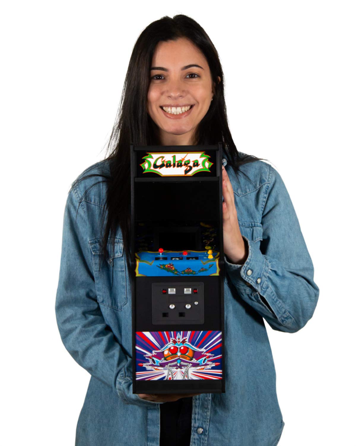 Numskull Quarter Arcades Teenage Mutant Ninja Turtles Collector's Edition Mini Arcade - 1/4 Scale Authentic Wooden Replica, Original ROM, Rechargeable Battery & 3W Speakers for Retro Enthusiasts