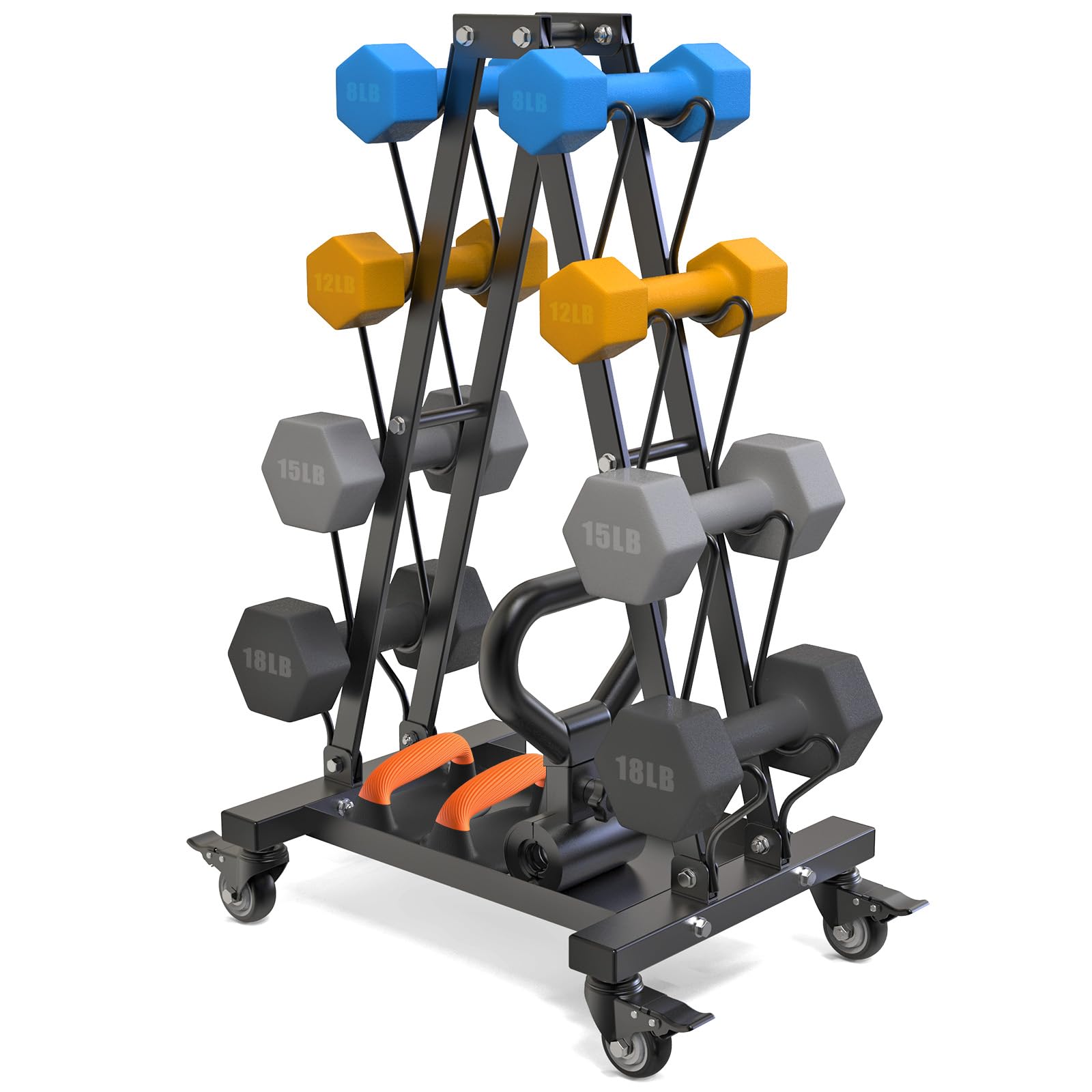 Kipika Heavy Duty 3 Tier Dumbbell Rack Multifunctional, Weight Rack for Dumbbells, Home Gym Equipment, Suitable for Storage of Dumbbell, Kettle Bell, Barbell Plate, Barbell Bar