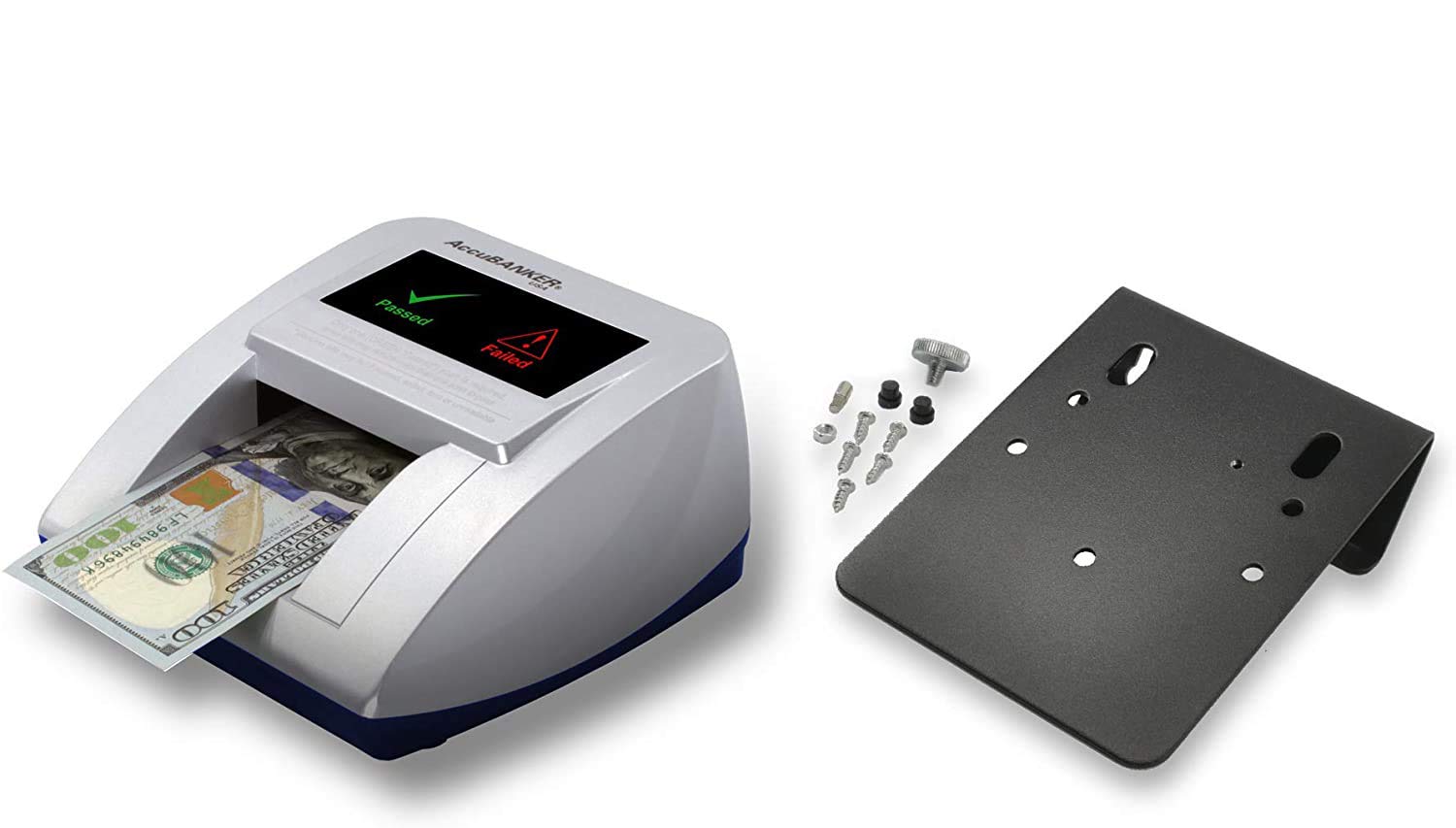 AccuBANKER D470 Quadscan 4-Way Orientation Counterfeit Bill Detector with UV, MG, IR, WM, Image, Length, Spectrum 7-Point Counterfeit Detection Methods - Optional Battery for Portable Use (No Battery)