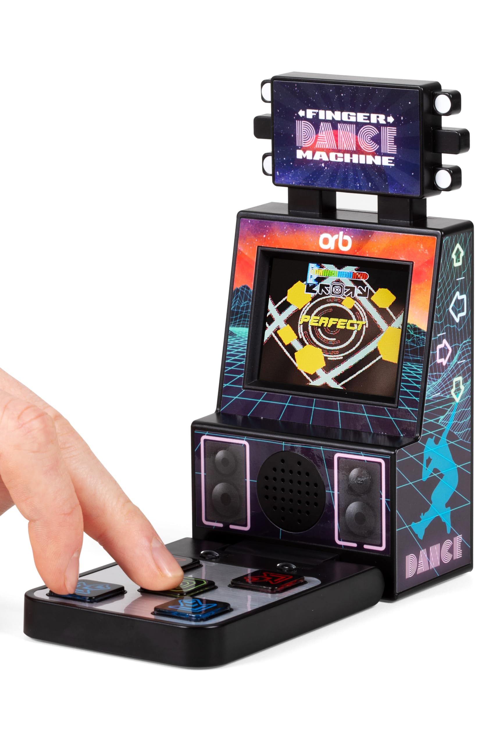 Mini Arcade Machine, 240 Built-in 8-Bit Games, 2.5” Full Colour Screen, 8-Way Joystick, Handheld Retro Games Console – Orb Gaming by ThumbsUp!
