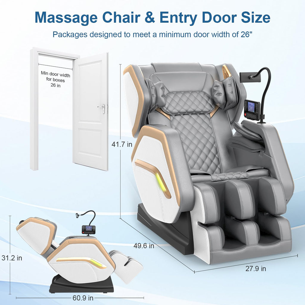 Massage Chair Full Body, Zero Gravity Massage Chair 2026 for Back Fatigue with 10 Fixed Rollers, Heating, Airbags, Phone Controller, Nightlights, Bluetooth Speaker for Living Room, Bedroom
