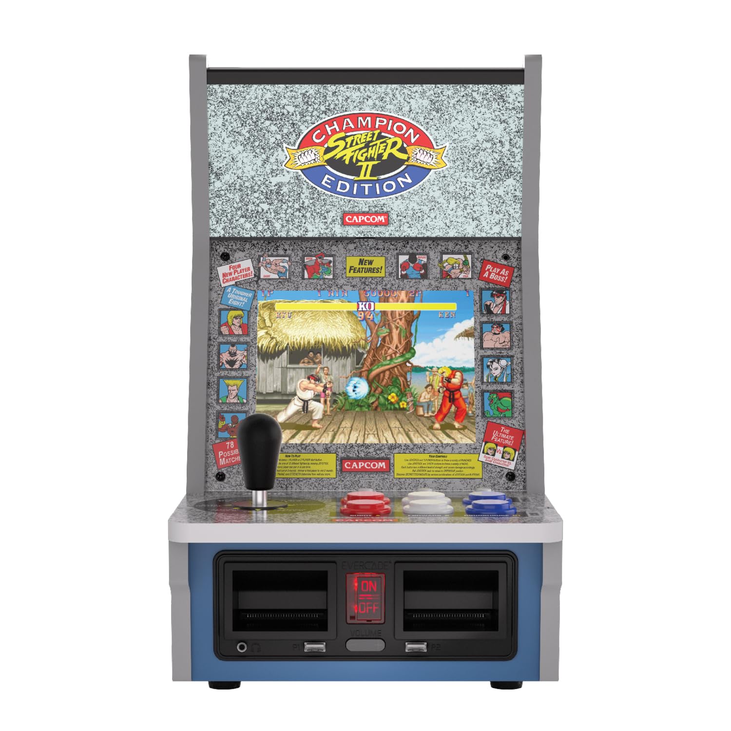 Evercade Alpha Street Fighter Bartop Arcade - Pre-assembled unit with Competition-Grade Arcade Controls + 8” High-Resolution IPS Screen