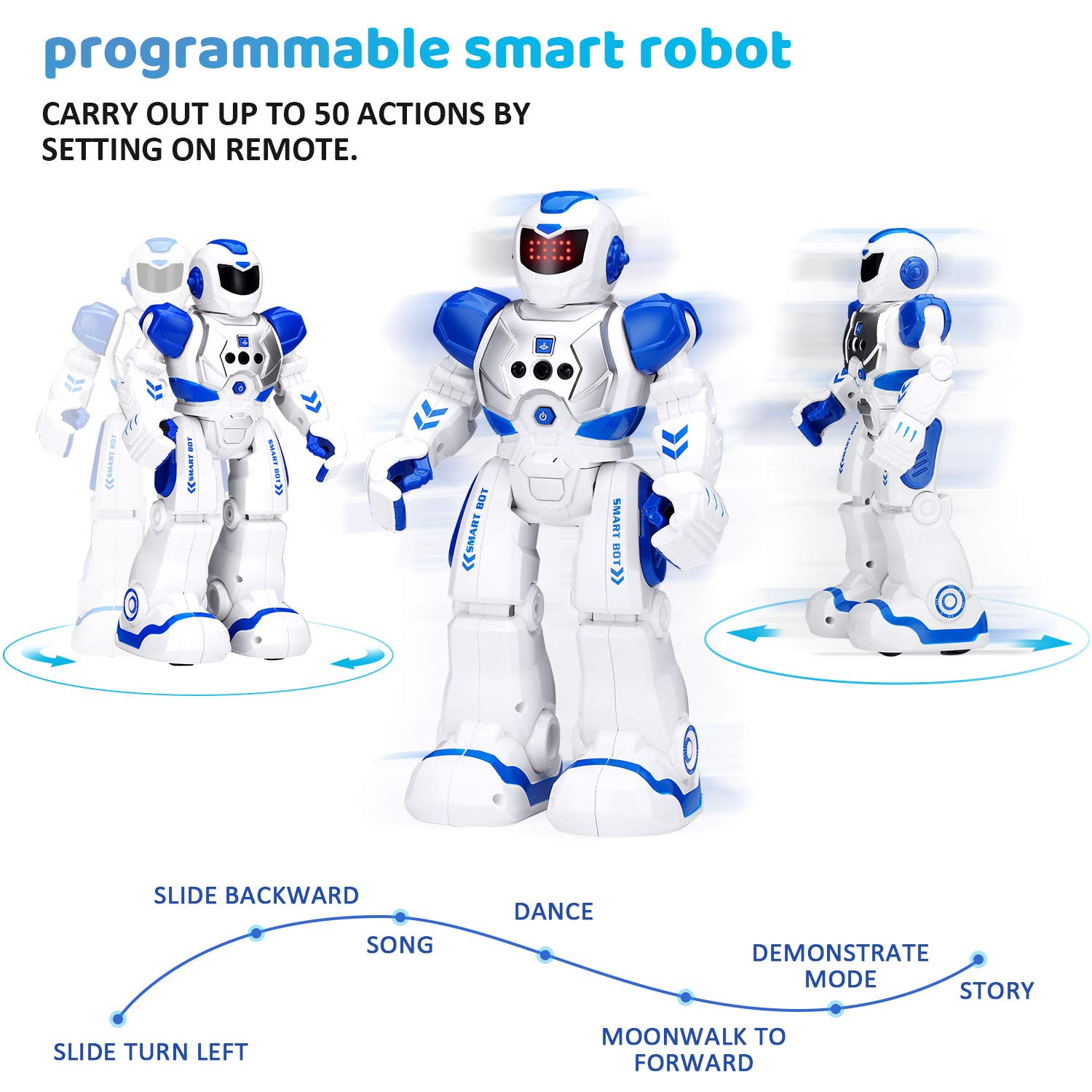 KingsDragon Robots Toy for Kids, RC Gesture Sensing Toy, Interactive Walking Singing Dancing Robot Birthday Presents for Boys Girls Age 6 7 8 9 Years Old