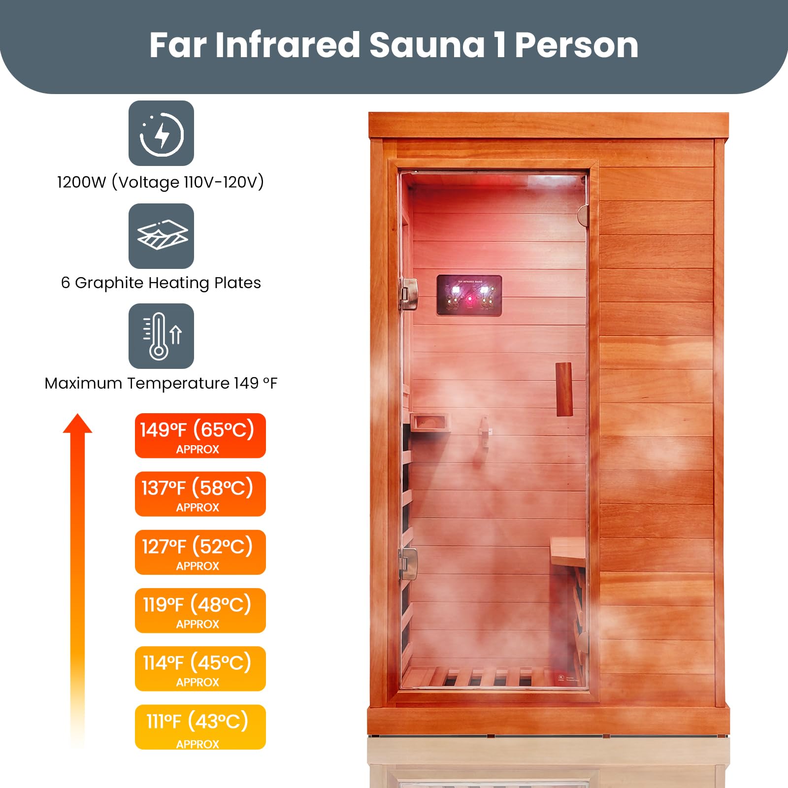 2 Person Infrared Sauna Far Infrared Sauna Room for Home Indoor 2000W Low-EMF Wood Dry Sauna with Full Starry Sky Lights Ceiling in 7 Color Speaker Fast Heating Easy Assembly- 47.3*41.3*74.8 IN