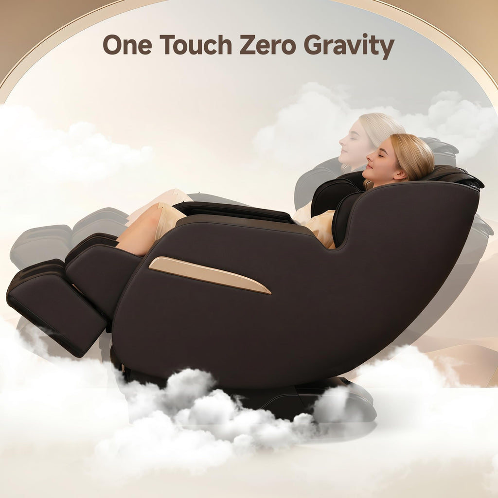 Real Relax 2026 Upgraded 2D SL-Track Massage Chair,Recliner Full Body Zero Gravity with 8 Auto Modes and Upgraded LCD Screen,Added Voice Broadcast,Headrest Cushion,Child Lock and Pause Button,Black