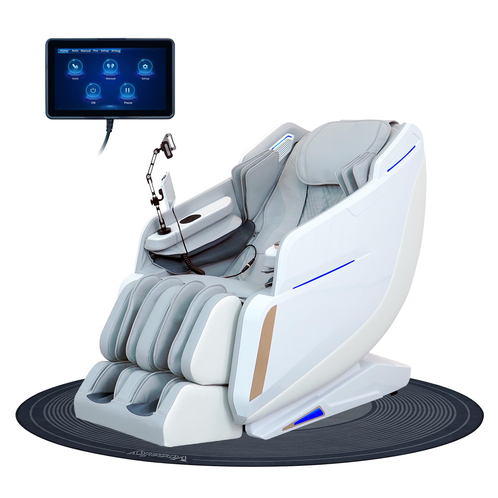 4D Massage Chairs Full Body Recliner with Heat Zero Gravity 57'' SL Track Shiatsu Massage Chair for Home Office with AI Voice, 7" Touch Screen, Wireless Charging,Neck & Shoulder Relief