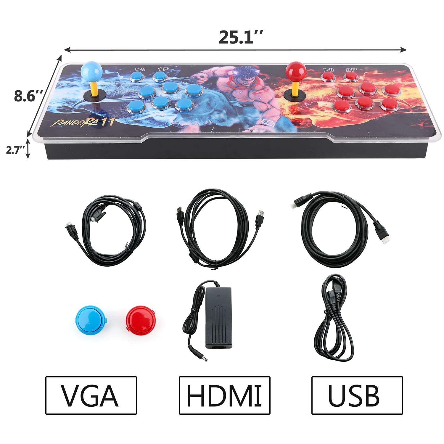 30000 Games in 1 Arcade Game Console ,Pandora Treasure 3D Double Stick,30000 Classic Arcade Games,Search Game, Support 3D,Favorite List, 4 Players Online,1280X720 Full HD Video