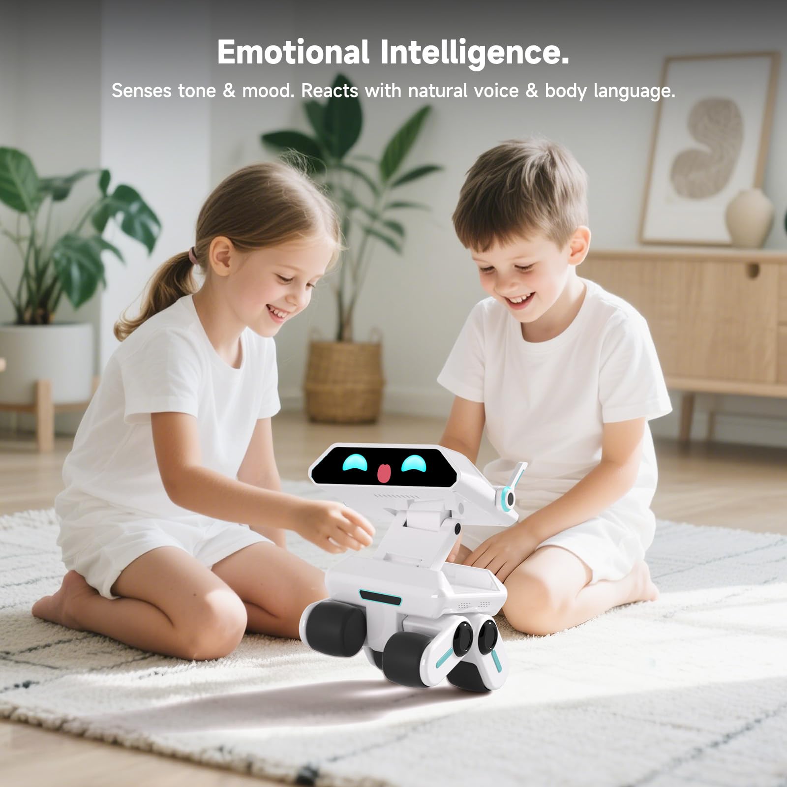 AI Robot for Kids, ChatGPT Powered Interactive Smart Companion, STEAM Educational Programmable Toy with Visual Recognition & Emotion-Aware, Personalized AI Friend for Teens Yonbo