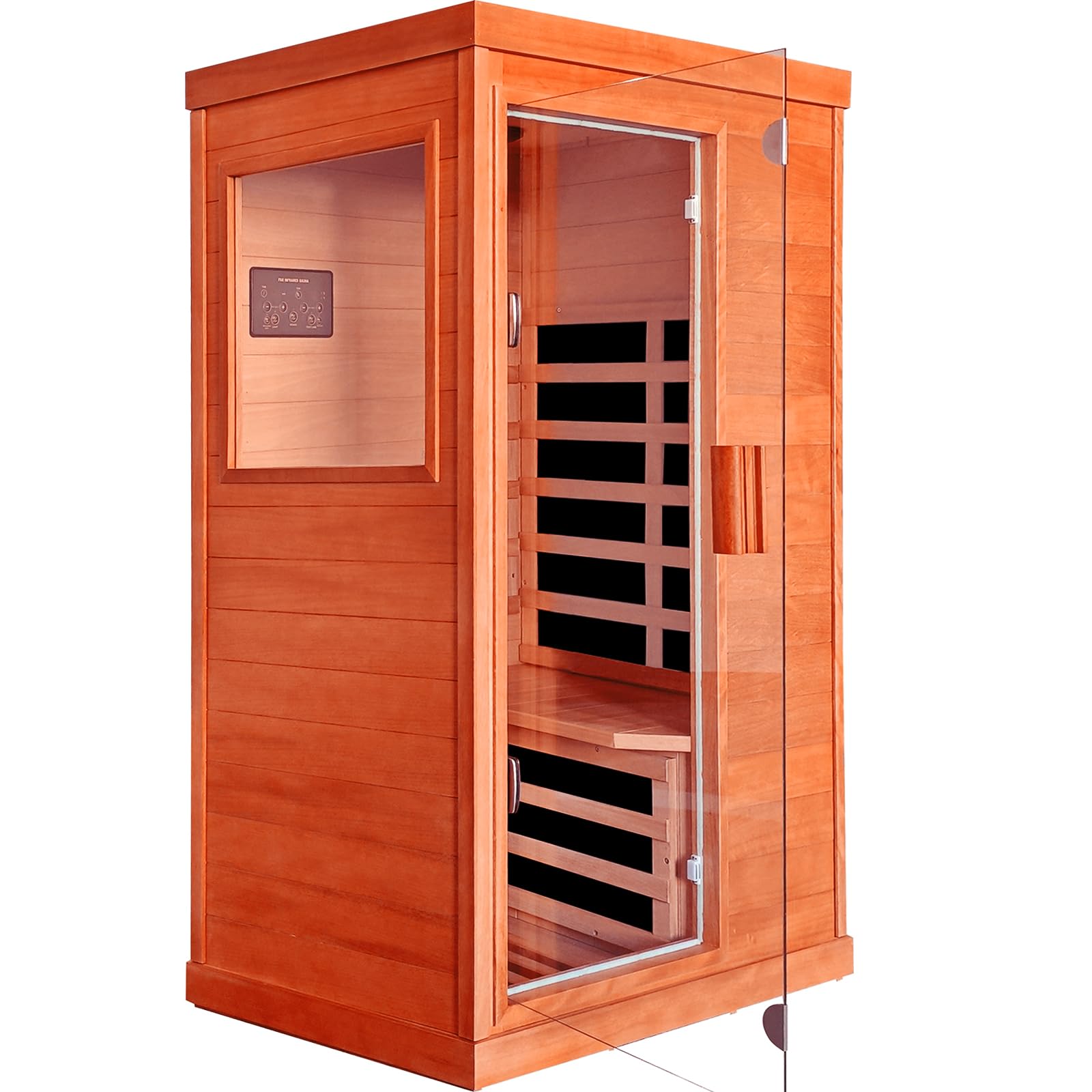2 Person Infrared Sauna Far Infrared Sauna Room for Home Indoor 2000W Low-EMF Wood Dry Sauna with Full Starry Sky Lights Ceiling in 7 Color Speaker Fast Heating Easy Assembly- 47.3*41.3*74.8 IN